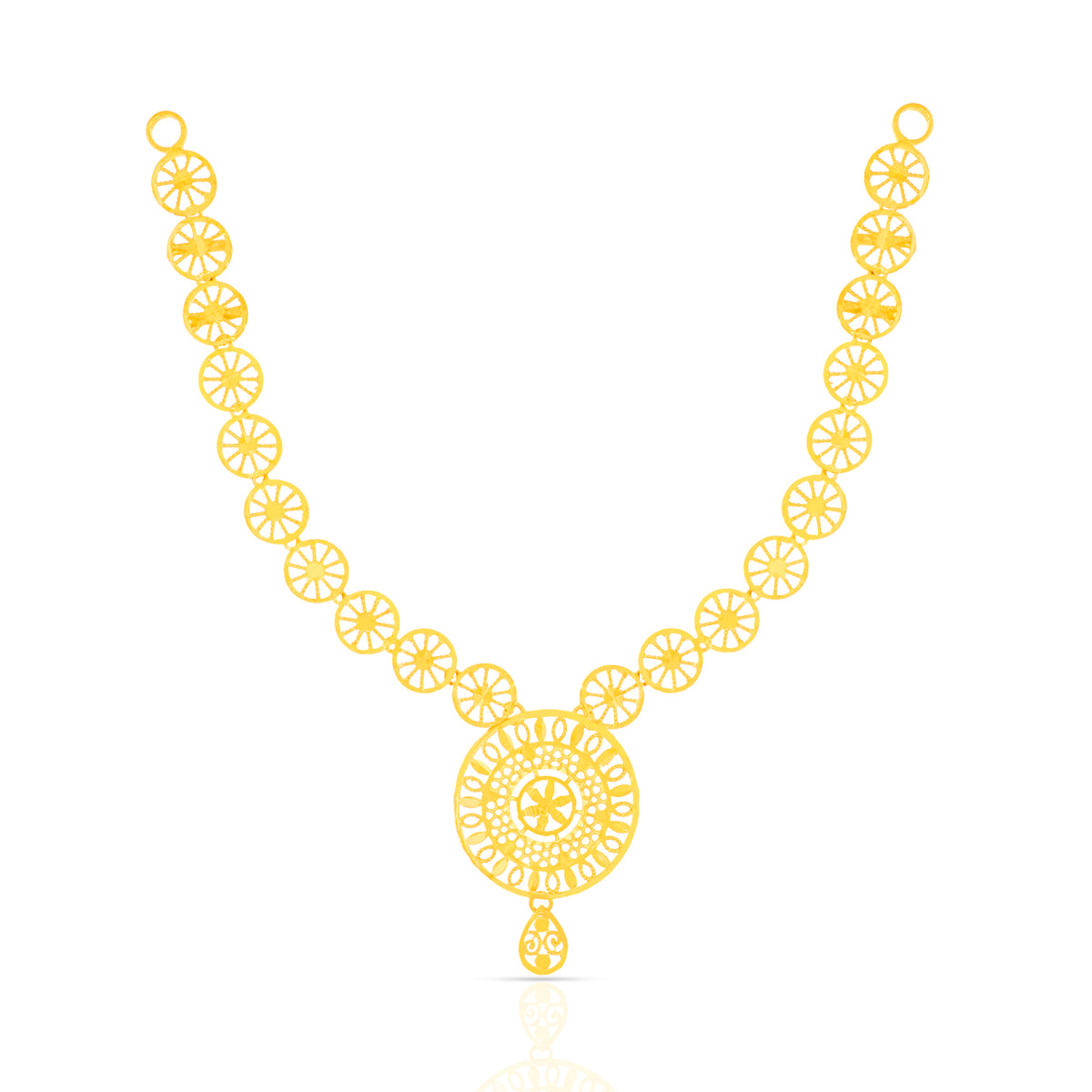 Radiant Round Gold Necklace Set