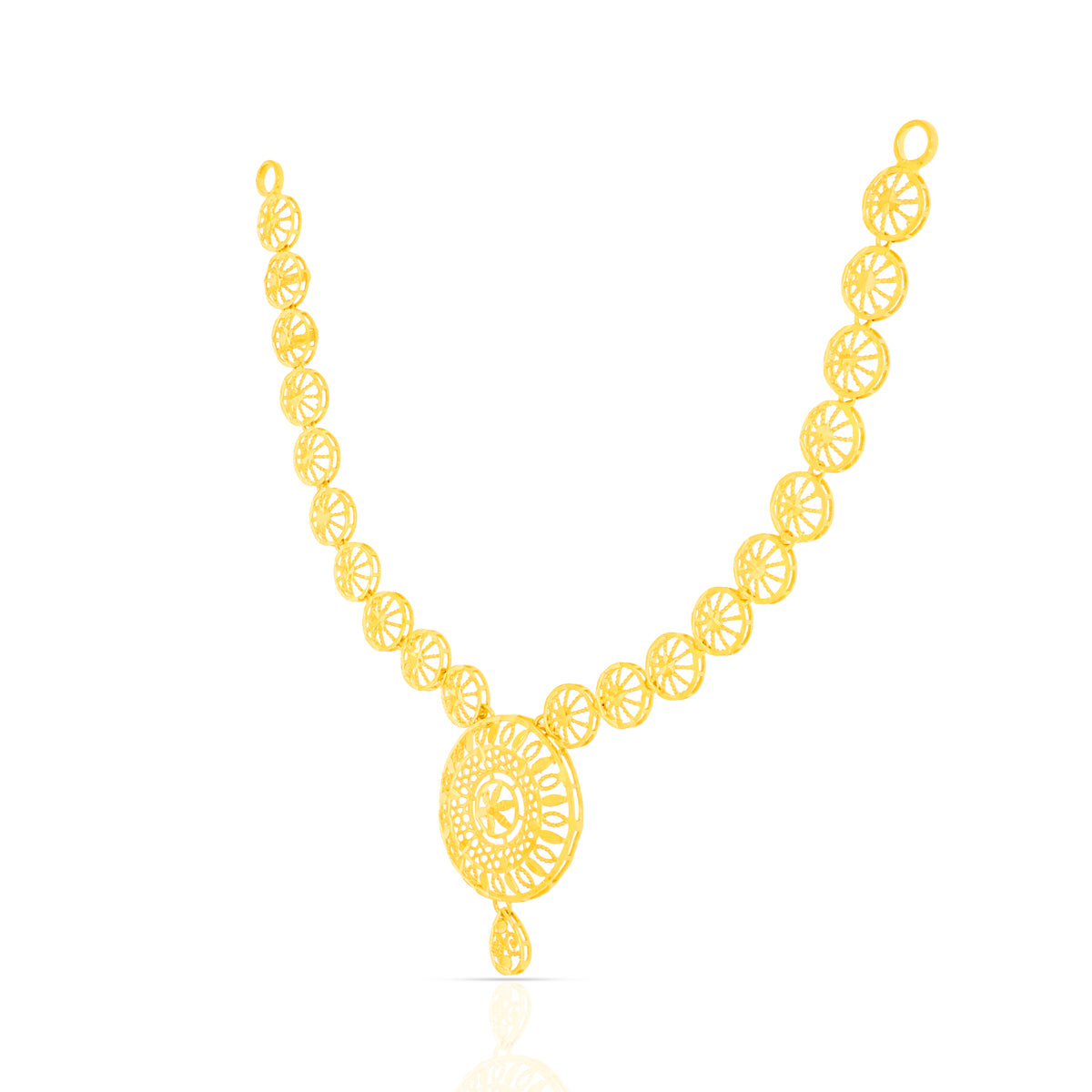 Radiant Round Gold Necklace Set
