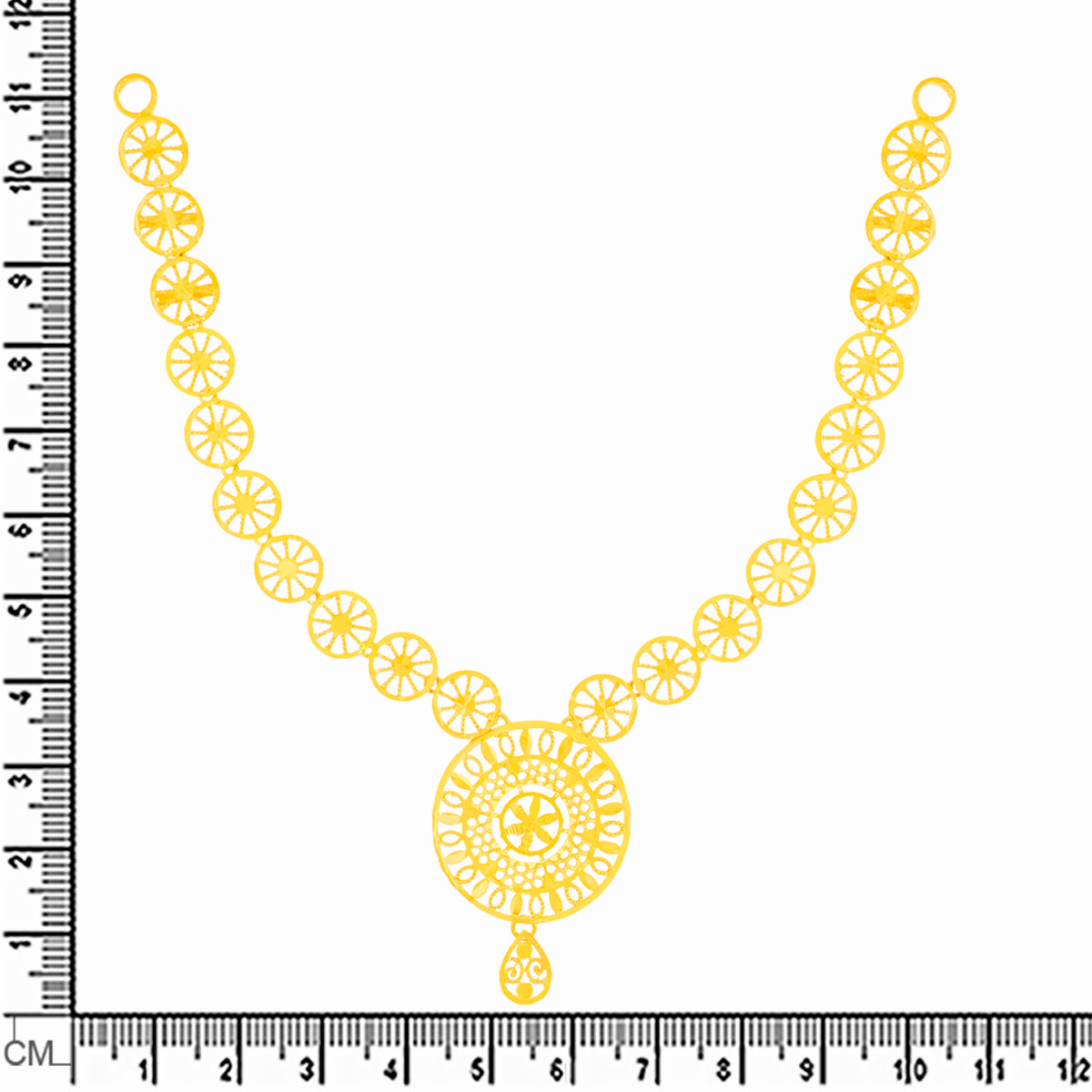 Radiant Round Gold Necklace Set