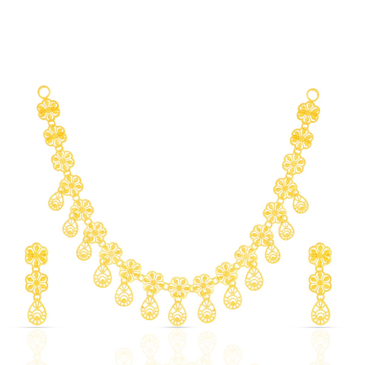 Golden Floral Charm Gold Necklace Set