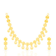 Golden Floral Charm Gold Necklace Set