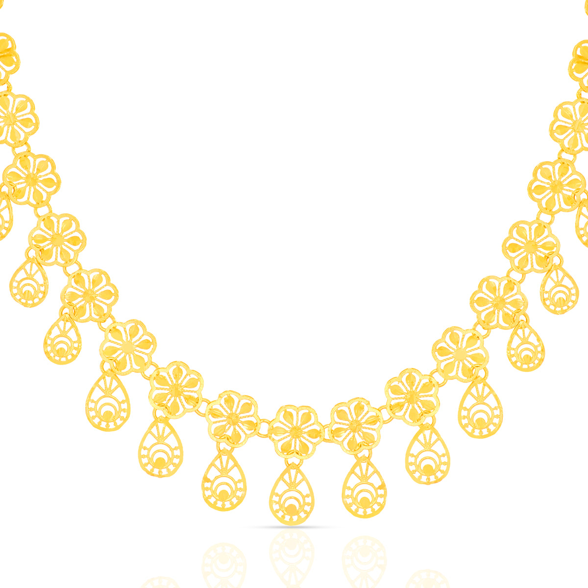 Golden Floral Charm Gold Necklace Set