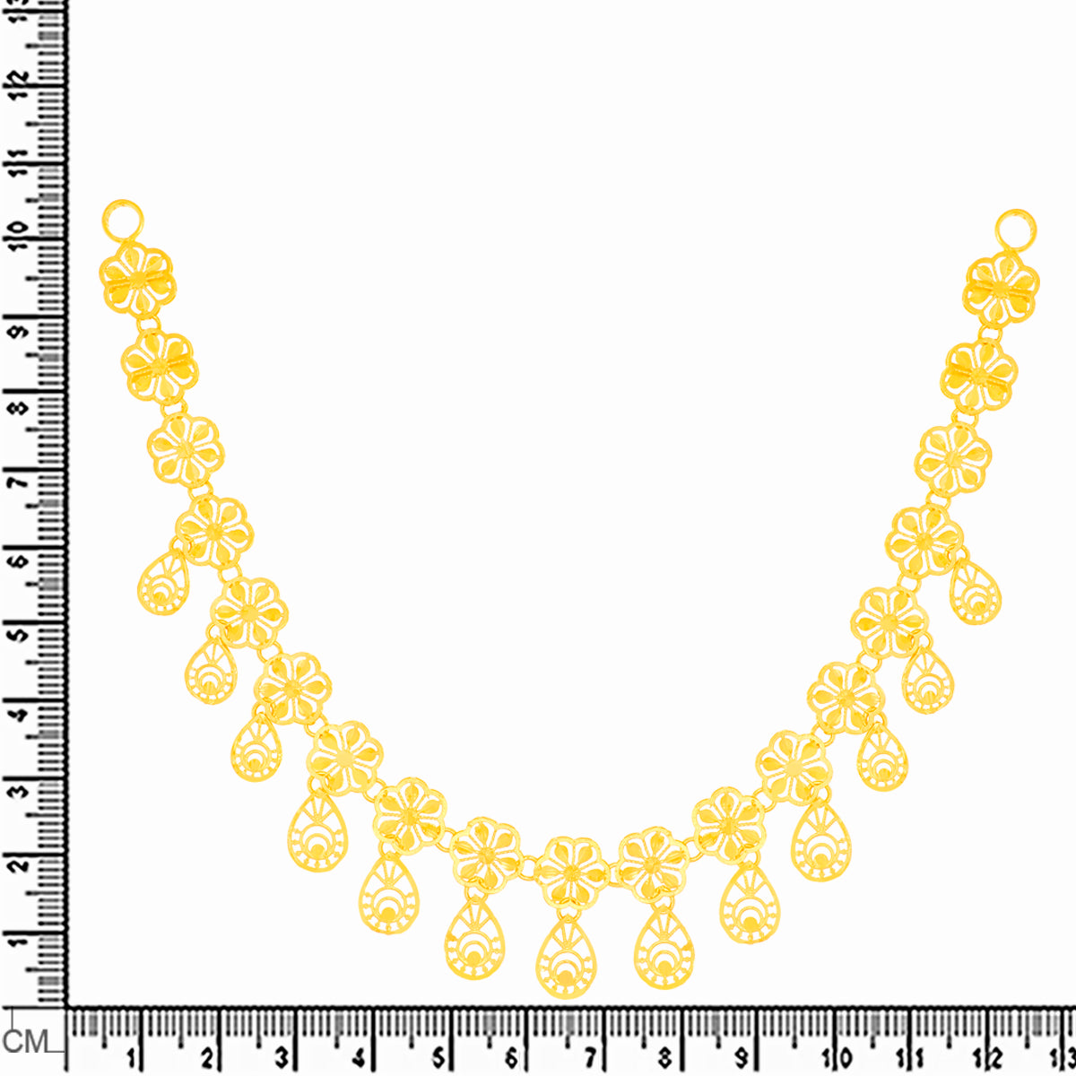 Golden Floral Charm Gold Necklace Set