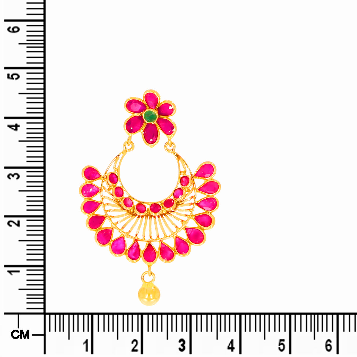 Marvellous Ruby 22K Gold Long Necklace Set