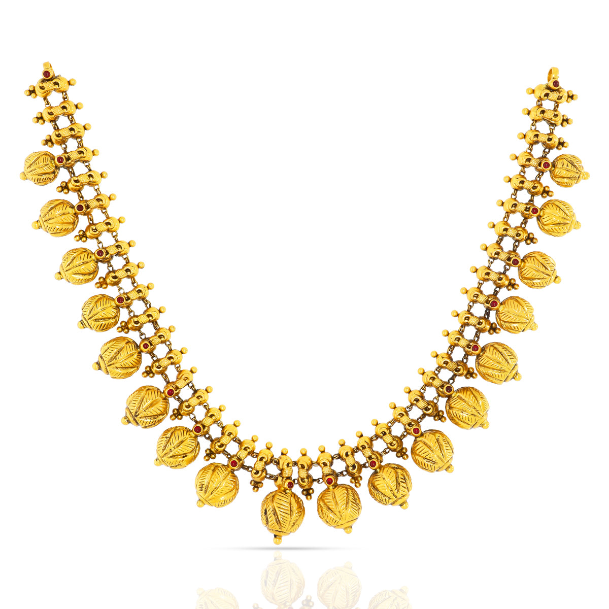 Graceful Petal 22K Gold Short Necklace Set