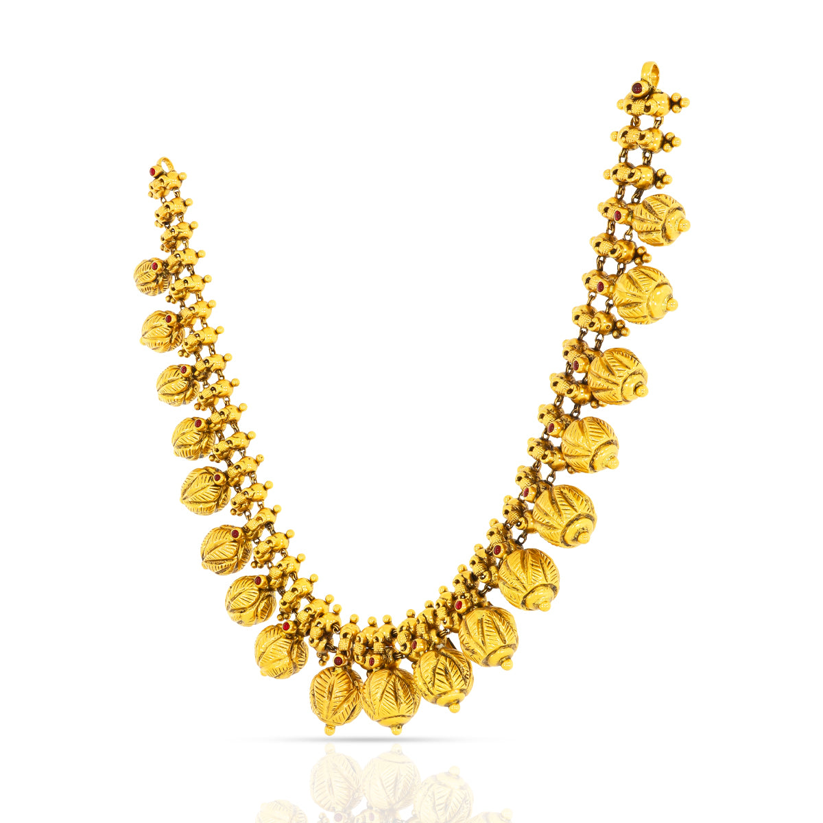 Graceful Petal 22K Gold Short Necklace Set
