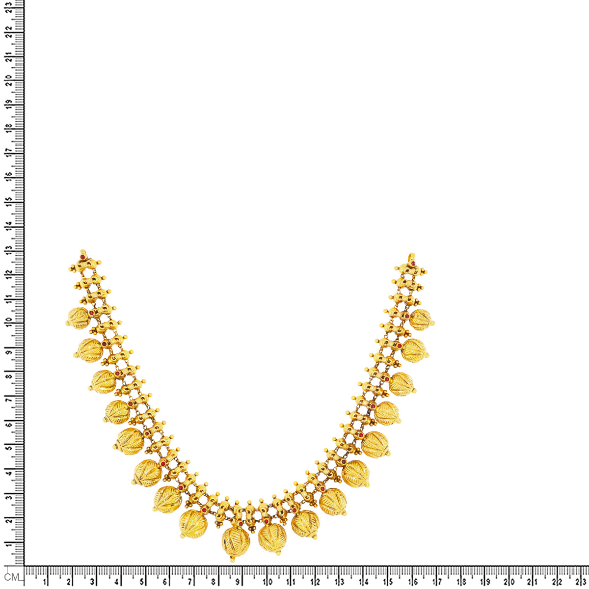 Graceful Petal 22K Gold Short Necklace Set