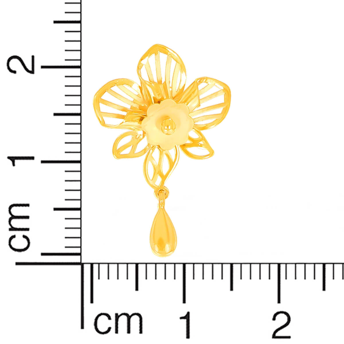 Soft Floral Charm Gold Short Necklace