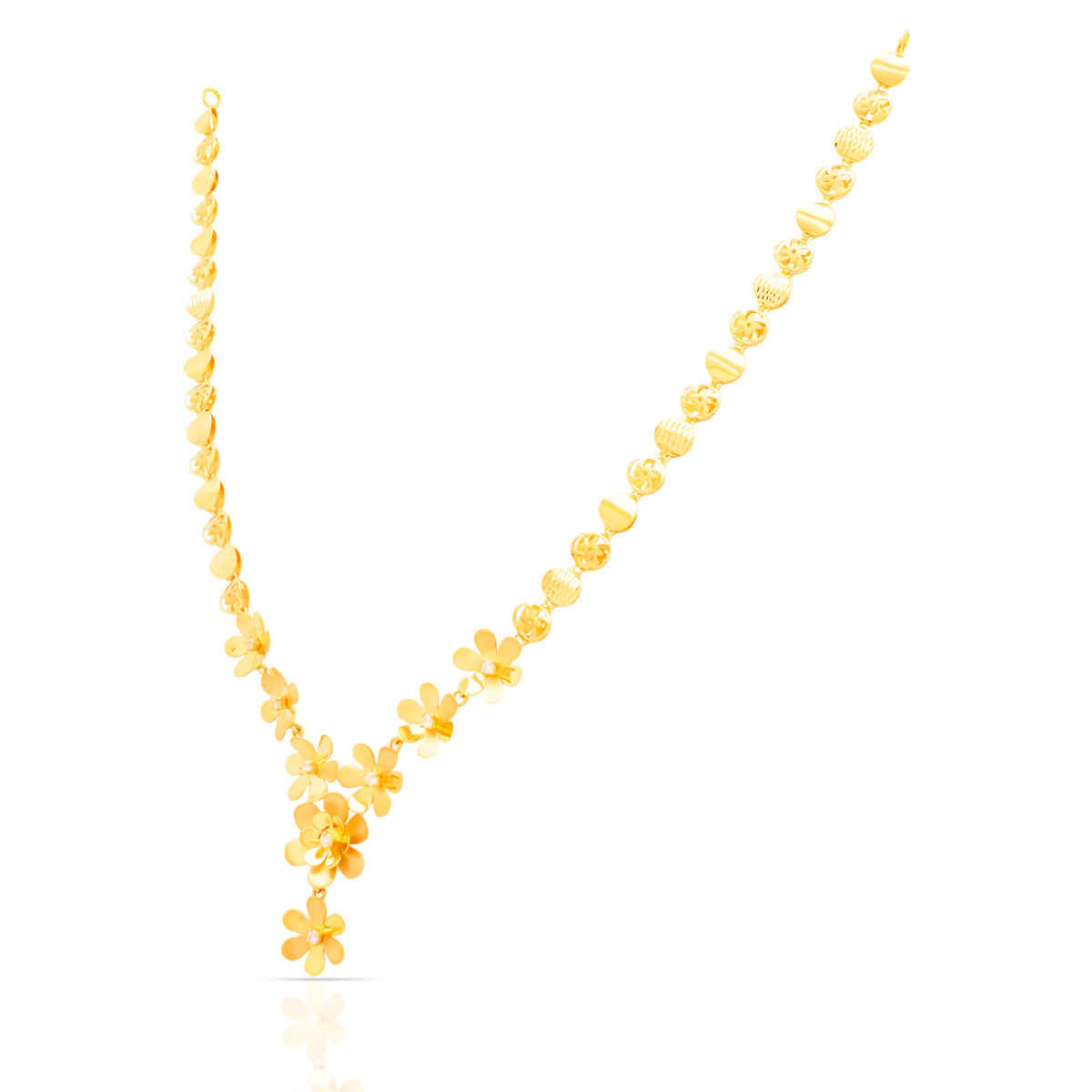 Exclusive Floral Charm Gold Short Necklace