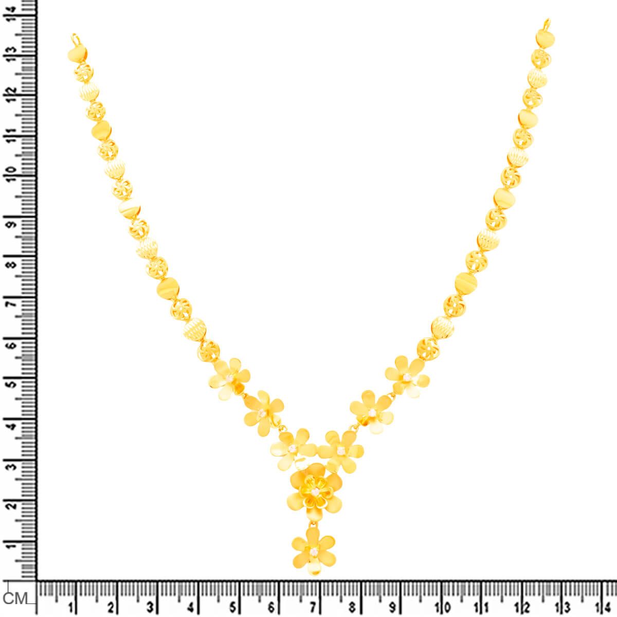 Exclusive Floral Charm Gold Short Necklace