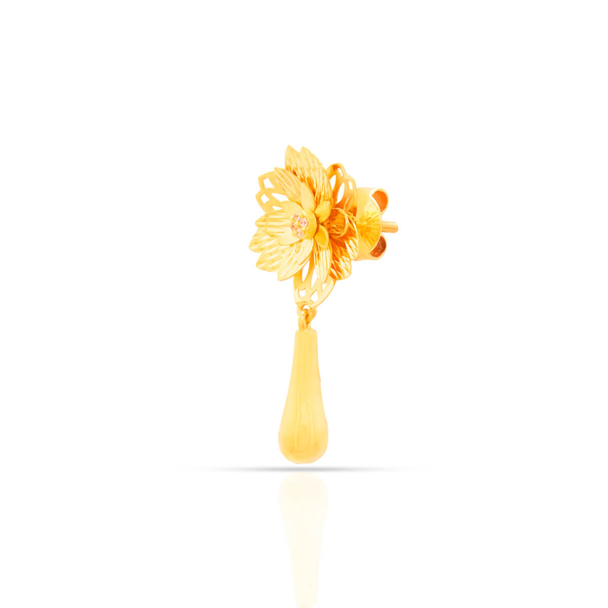 Contemporary Floral Charm Gold Short Necklace