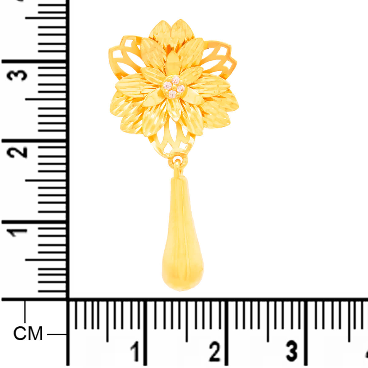 Contemporary Floral Charm Gold Short Necklace