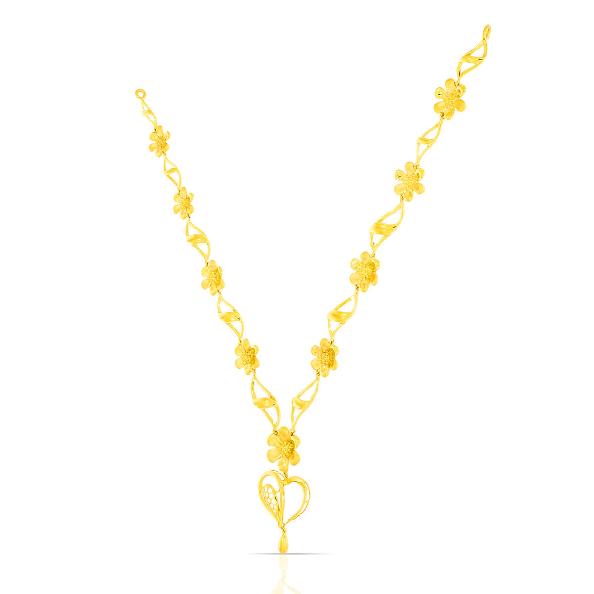 Glamorous Flora Gold Short Necklace