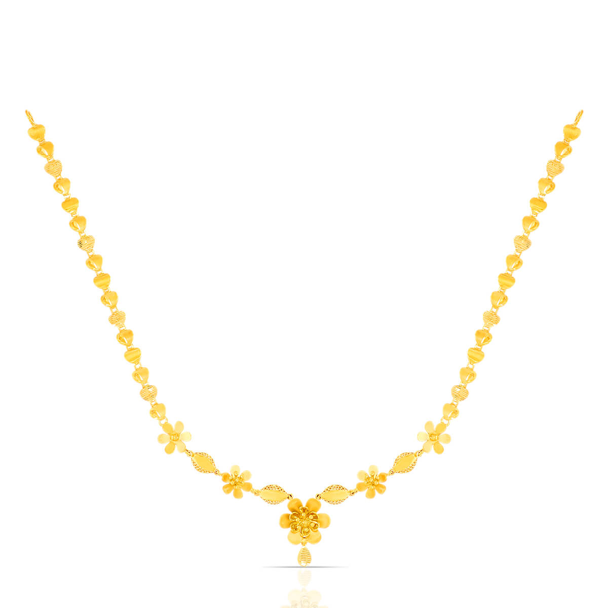 Dainty Floral Charm Gold Short Necklace