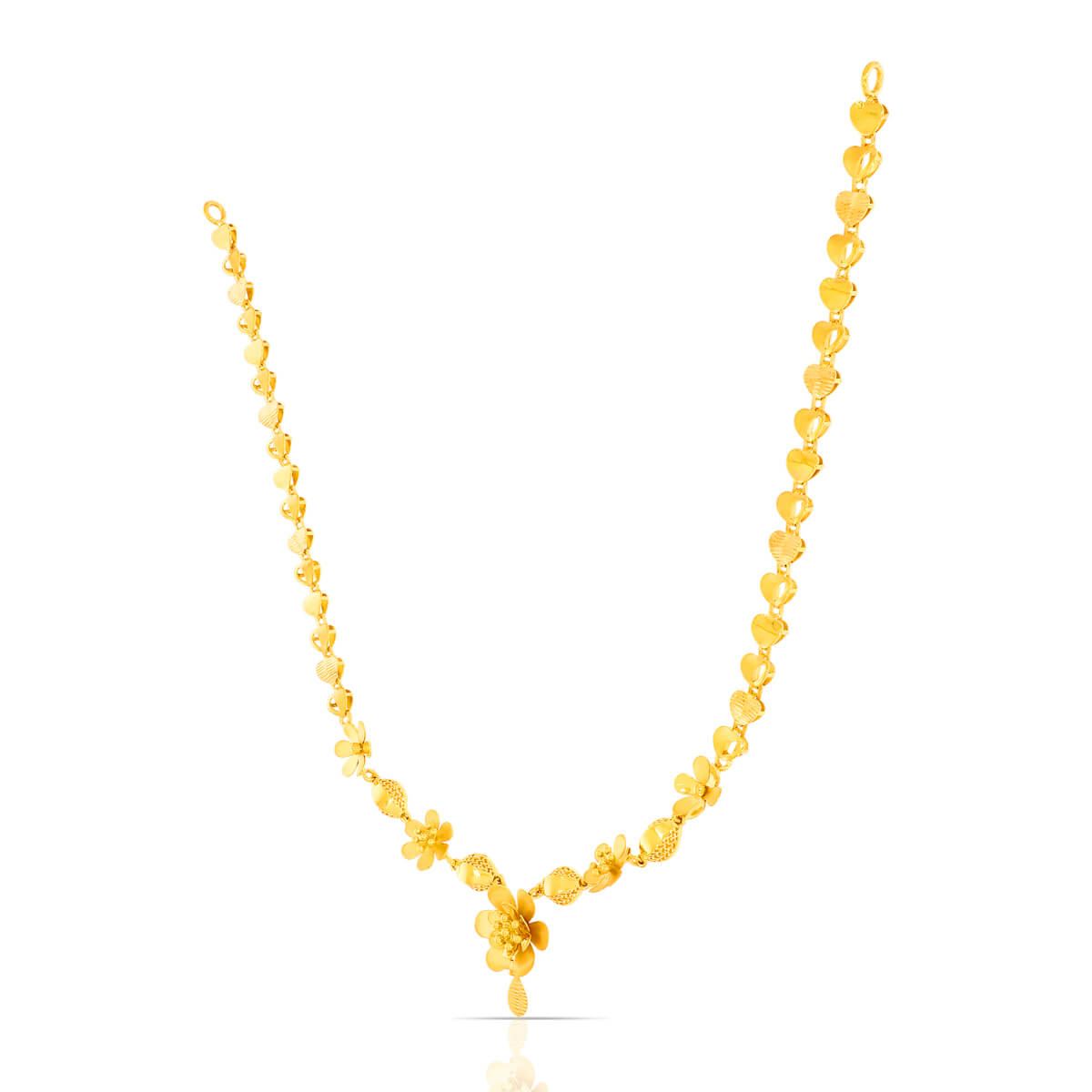 Dainty Floral Charm Gold Short Necklace