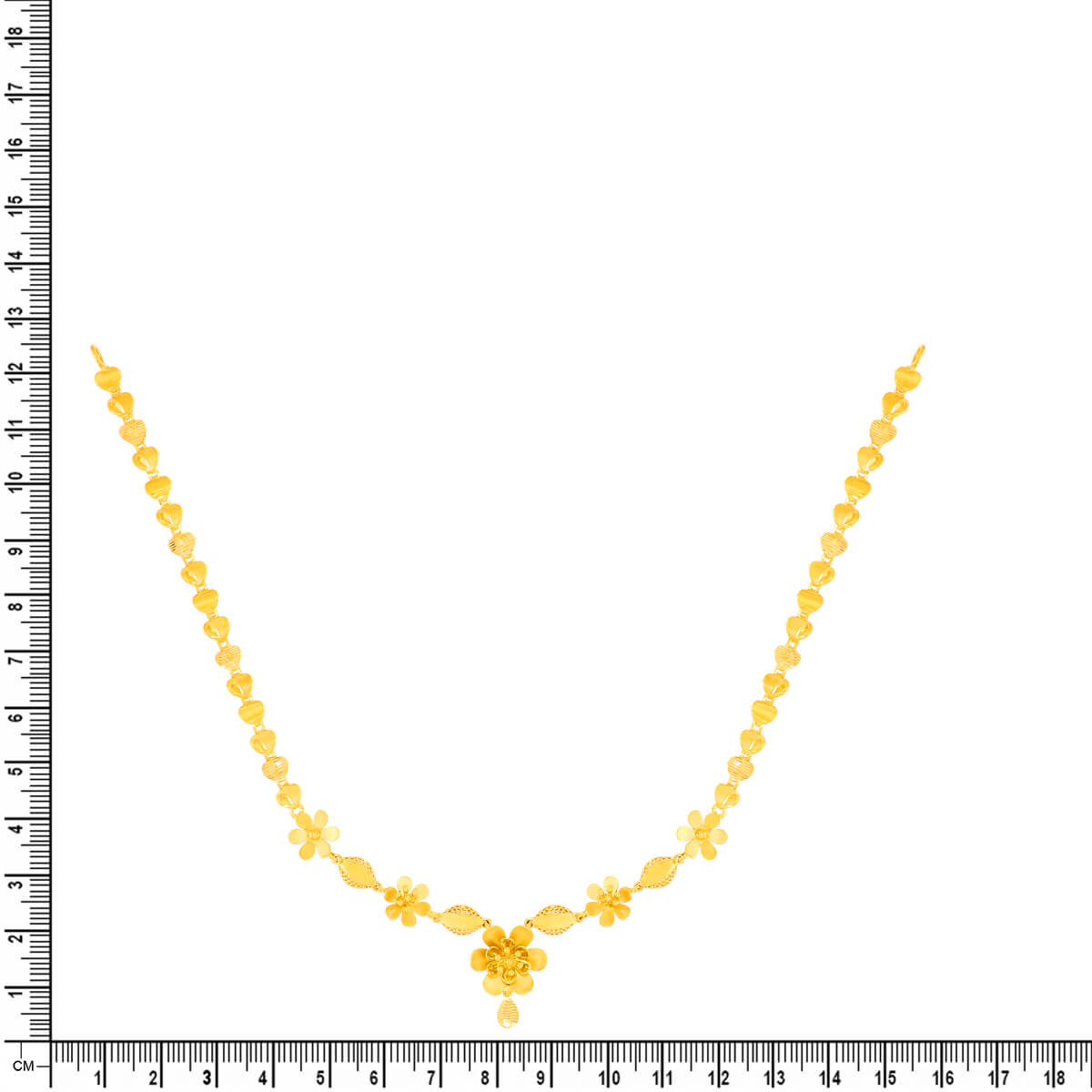 Dainty Floral Charm Gold Short Necklace