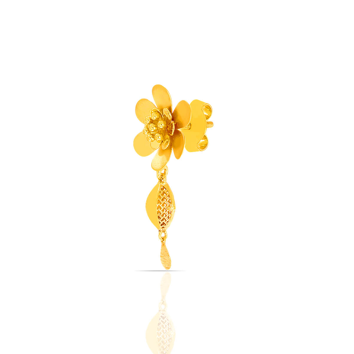 Dainty Floral Charm Gold Short Necklace