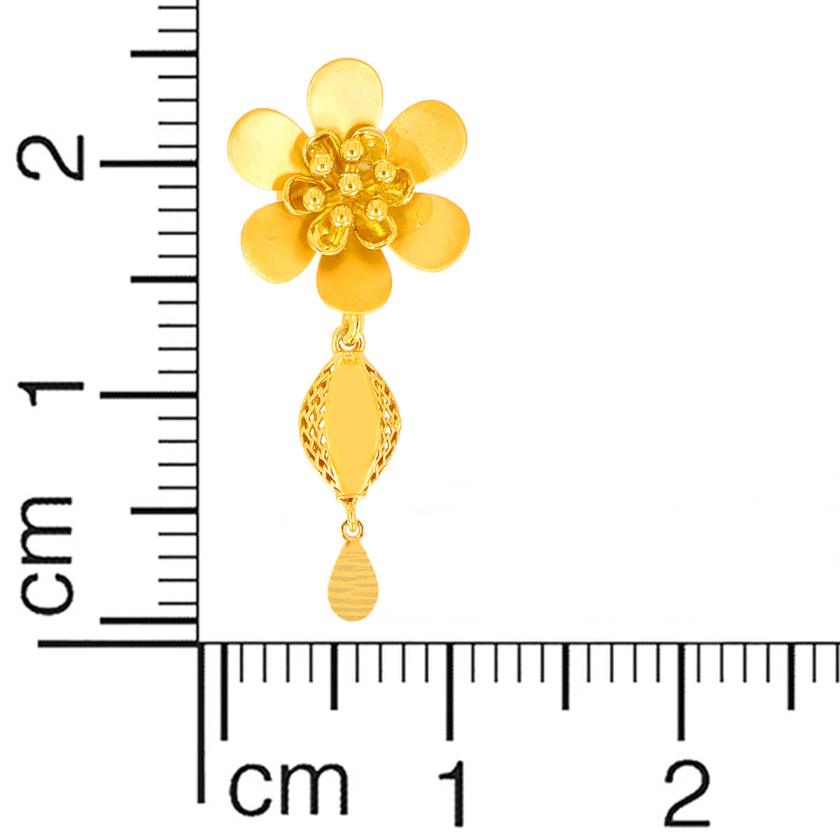 Dainty Floral Charm Gold Short Necklace