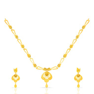 Golden Flora Petal Charm Short Necklace