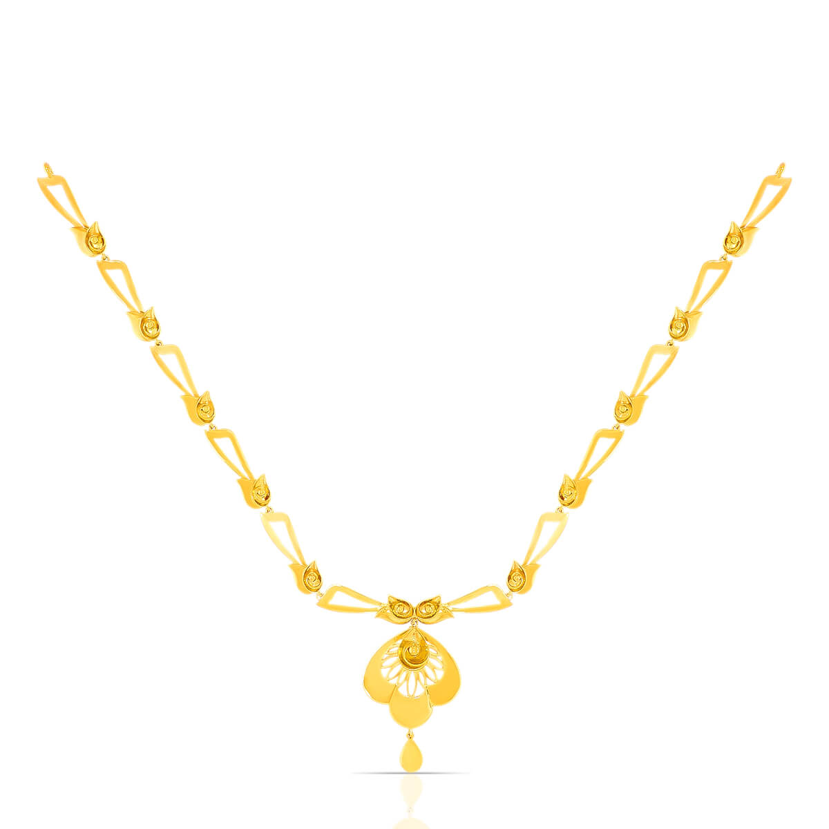 Golden Flora Petal Charm Short Necklace