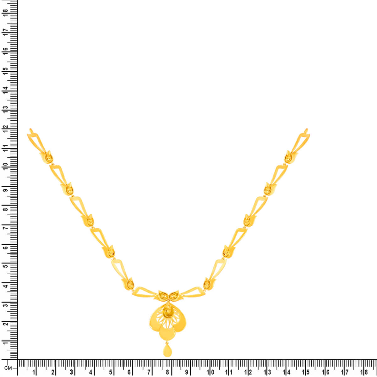 Golden Flora Petal Charm Short Necklace