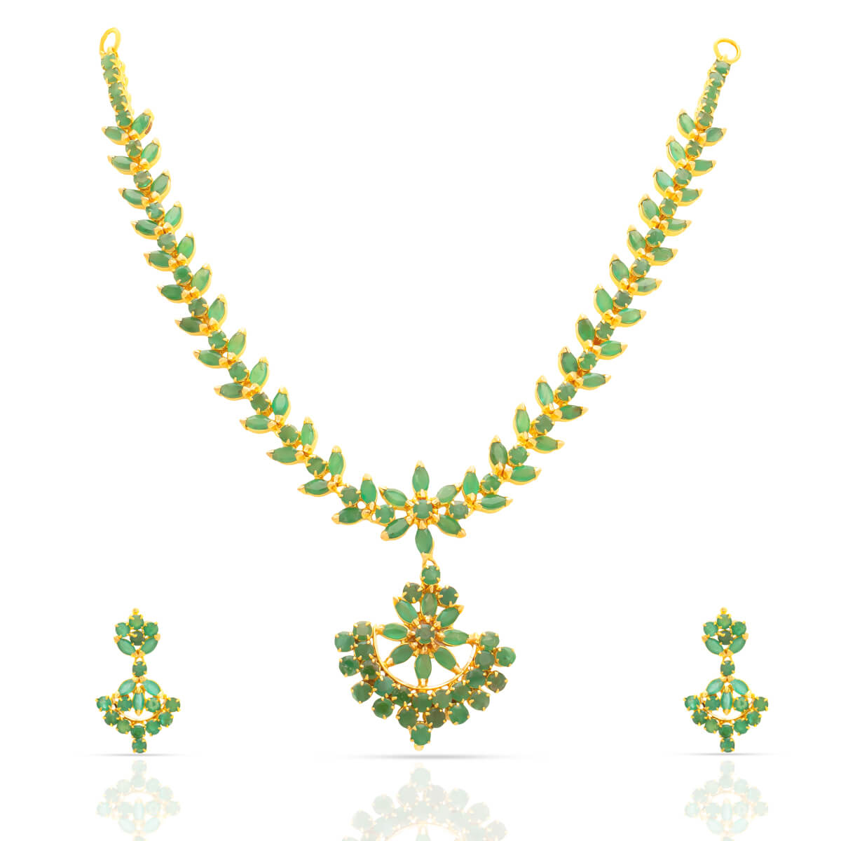 Verdant Elegance Gold Short Necklace