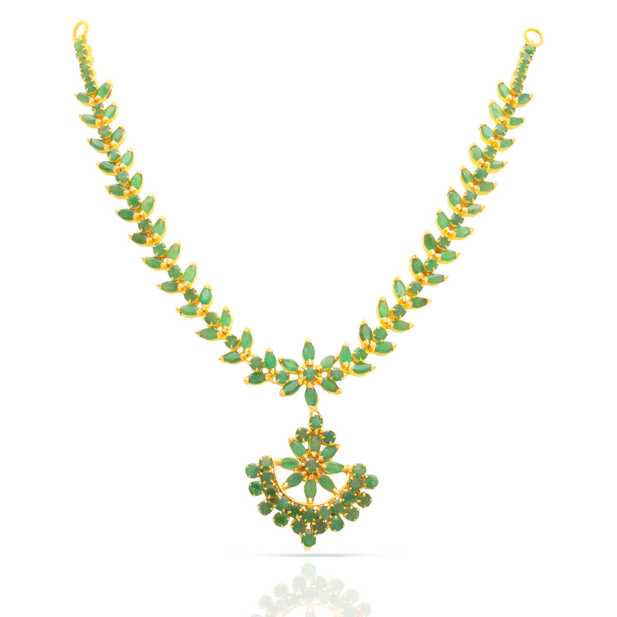 Verdant Elegance Gold Short Necklace