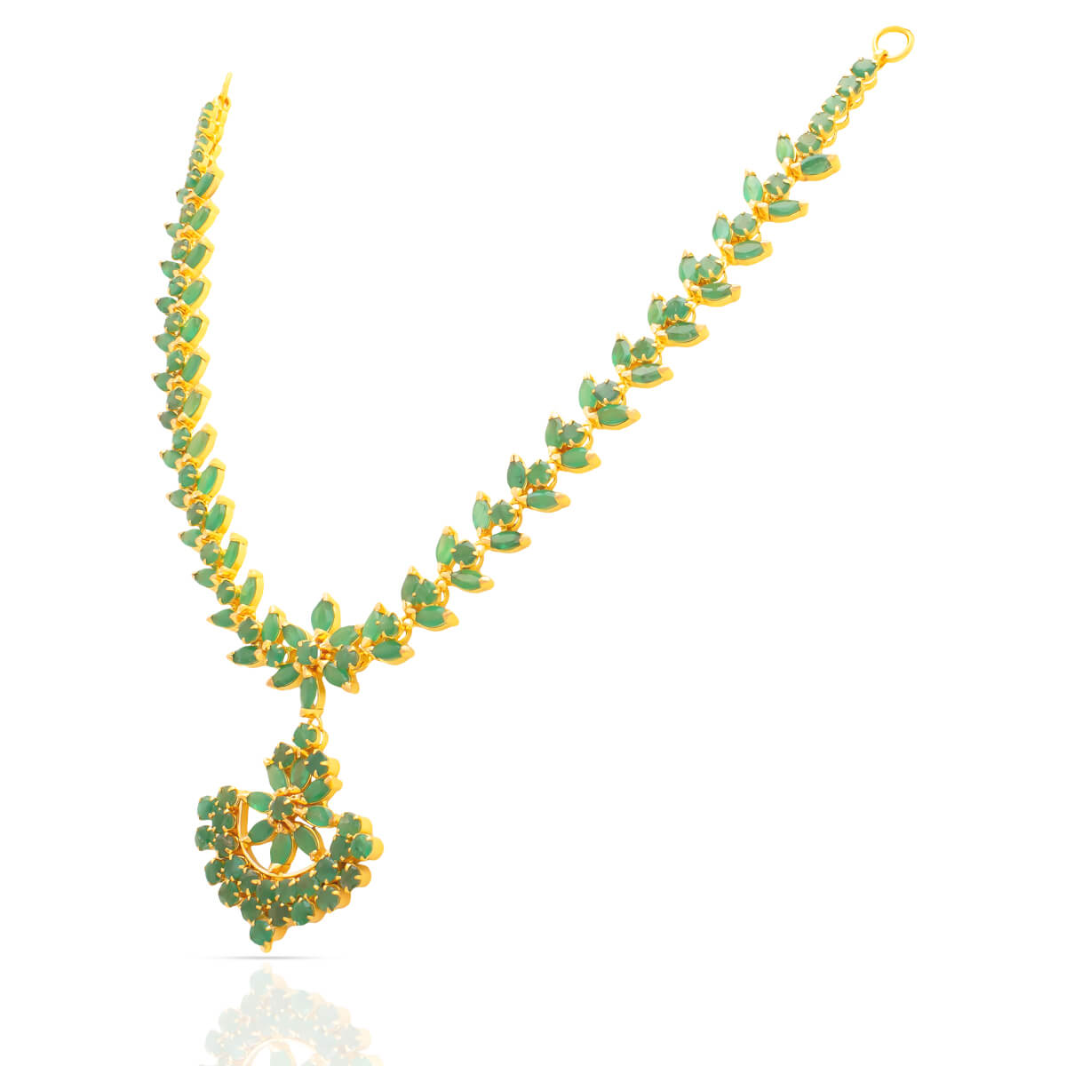 Verdant Elegance Gold Short Necklace