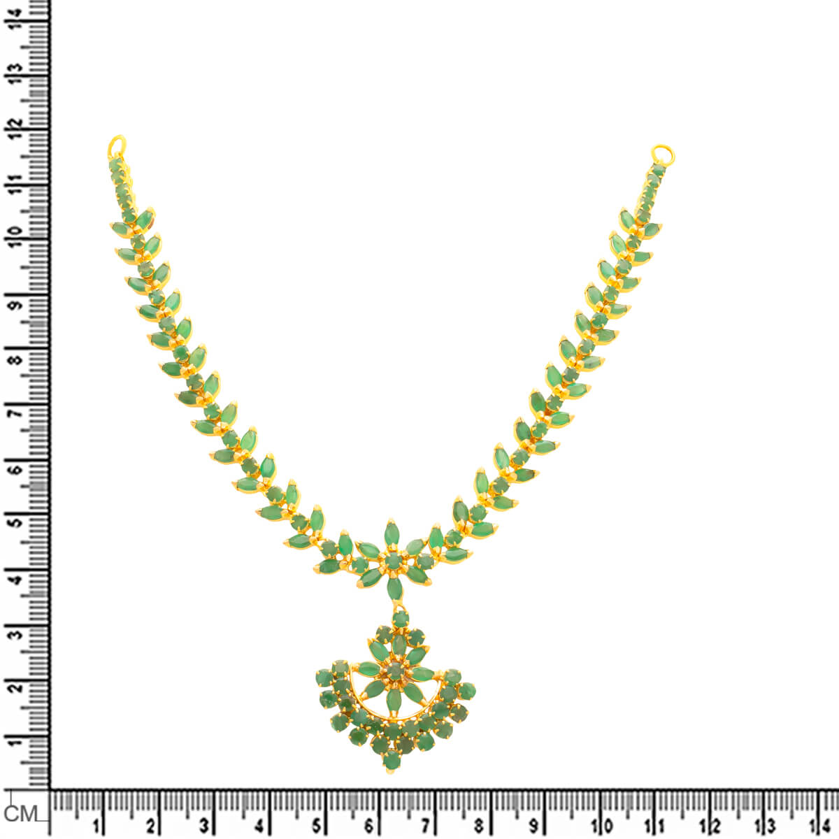 Verdant Elegance Gold Short Necklace