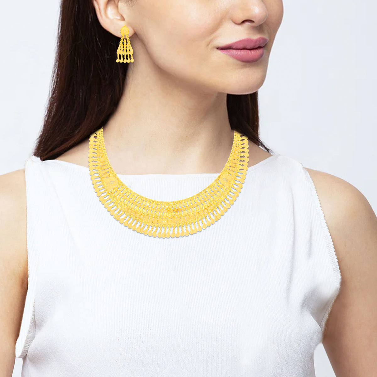 Marvellous Glory 22K Gold Short Necklace Set