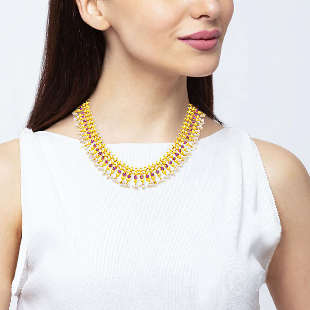 Vintage Glory 22K Gold Short Necklace