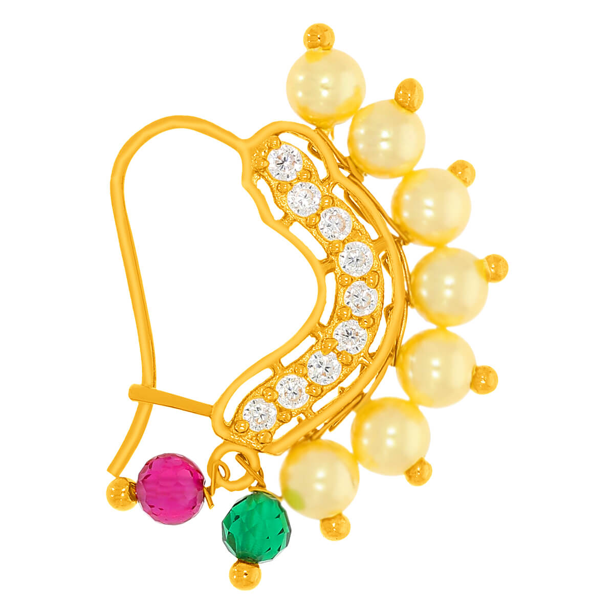 Vibrant White Grace Gold Nath