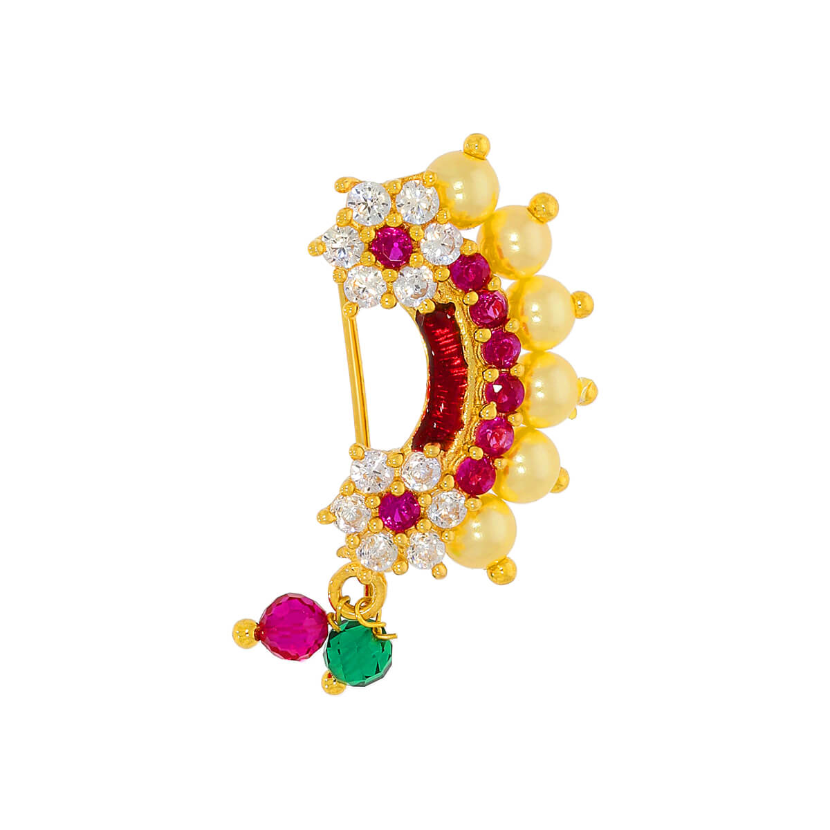 Opulent Floral Shine Gold Nath