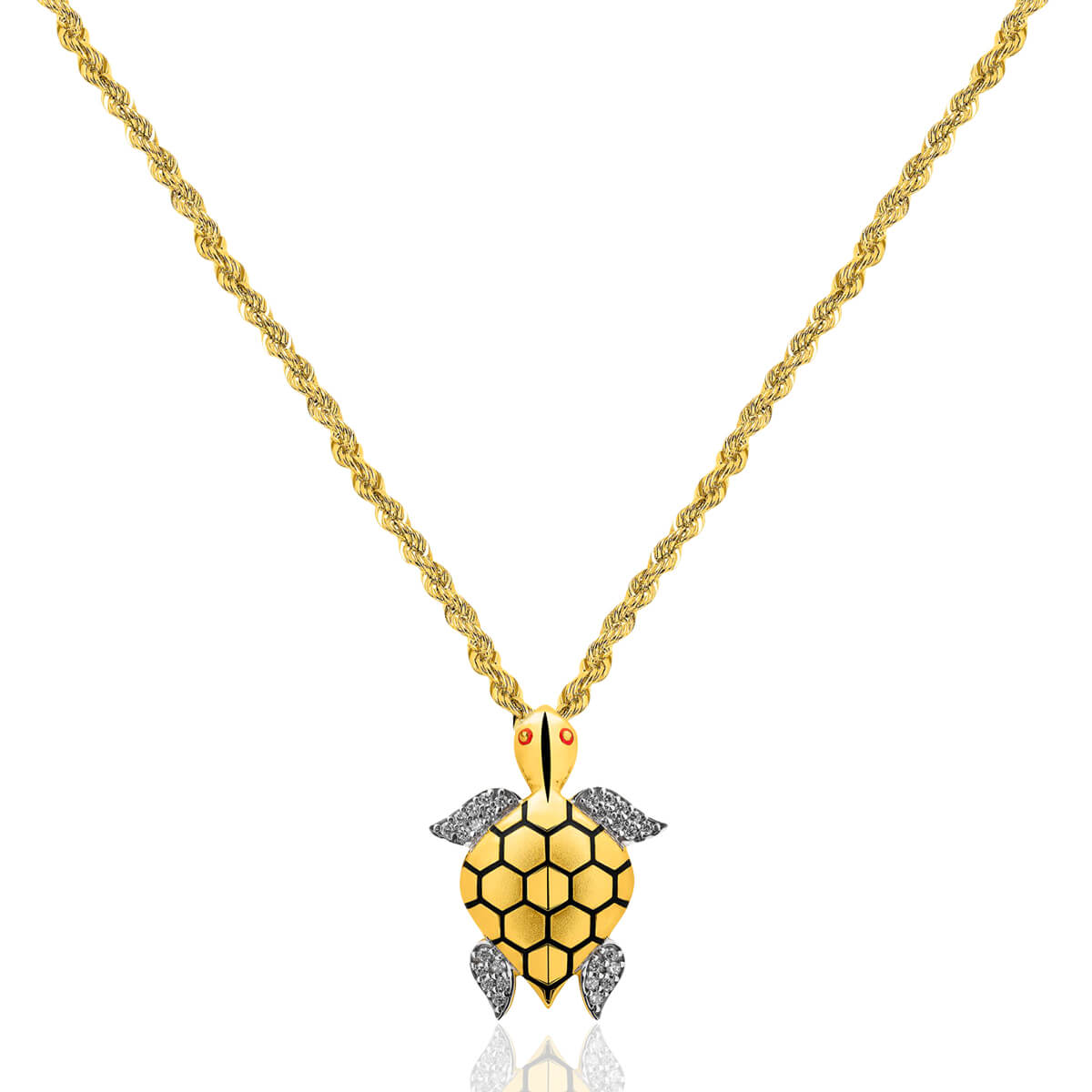 22K Dazzling Gold Turtle Pendant