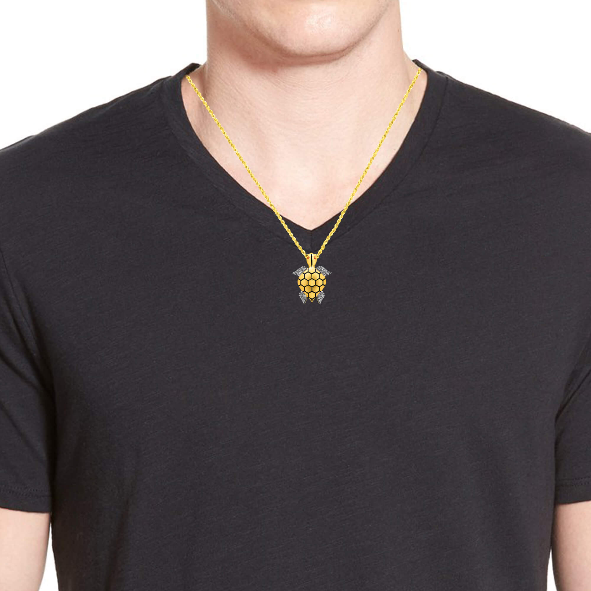 22K Dazzling Gold Turtle Pendant