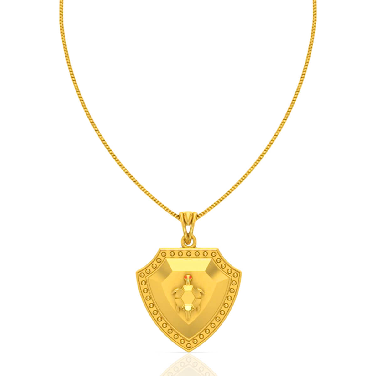 22K Gold Gallant Shield Pendant