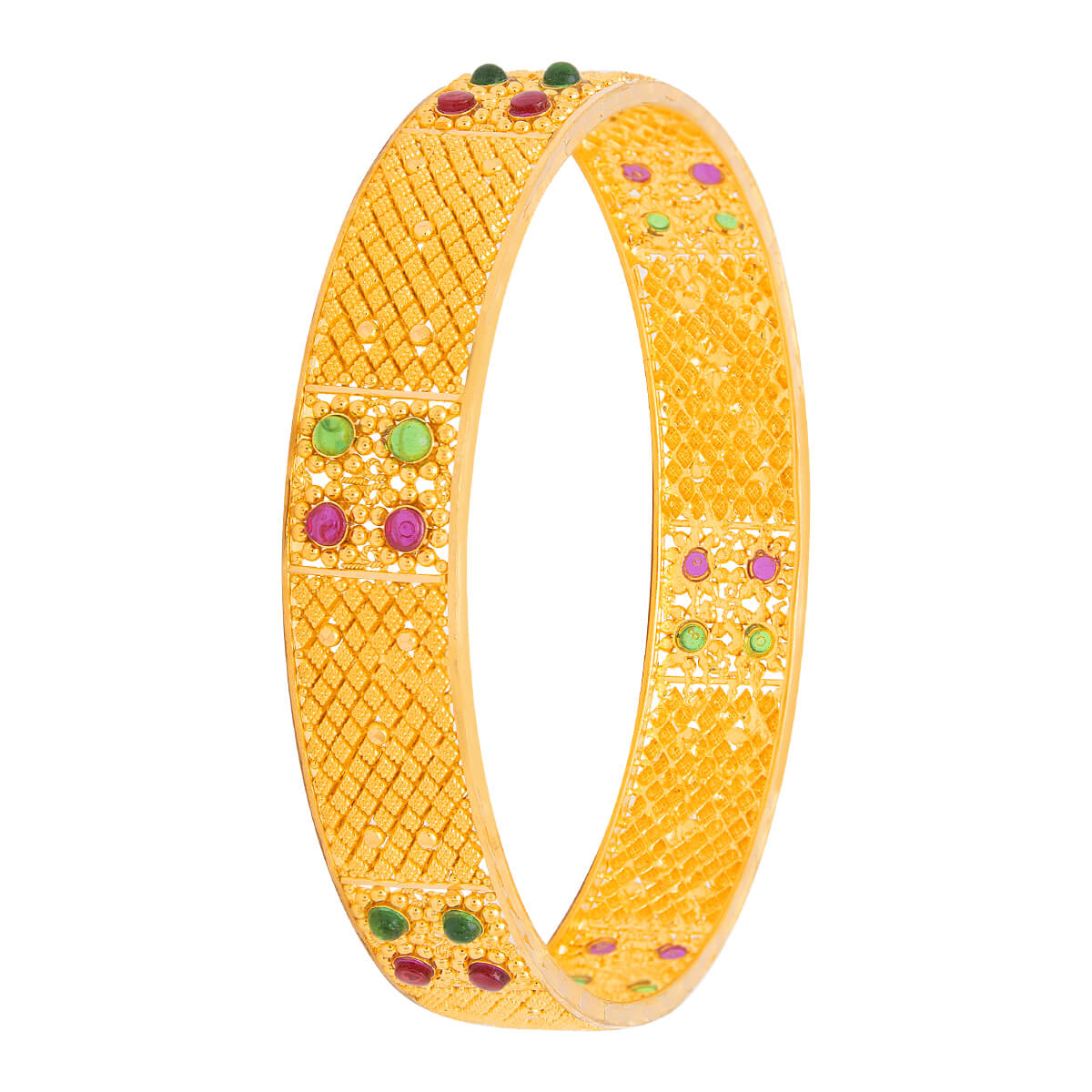 Opulent Classic Charm Gold Bangle