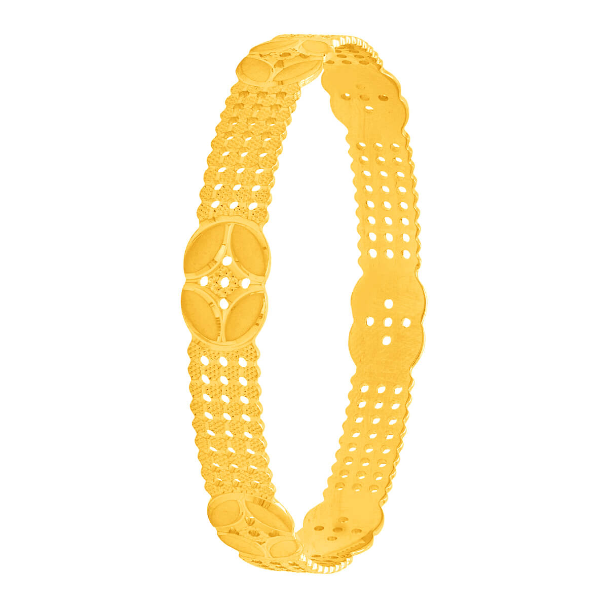Gleaming Gold Blossom Charm Bangle