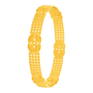 Gleaming Gold Blossom Charm Bangle