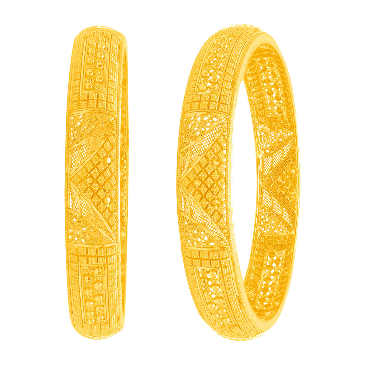 Lustrous Foliage Charm Gold Bangle