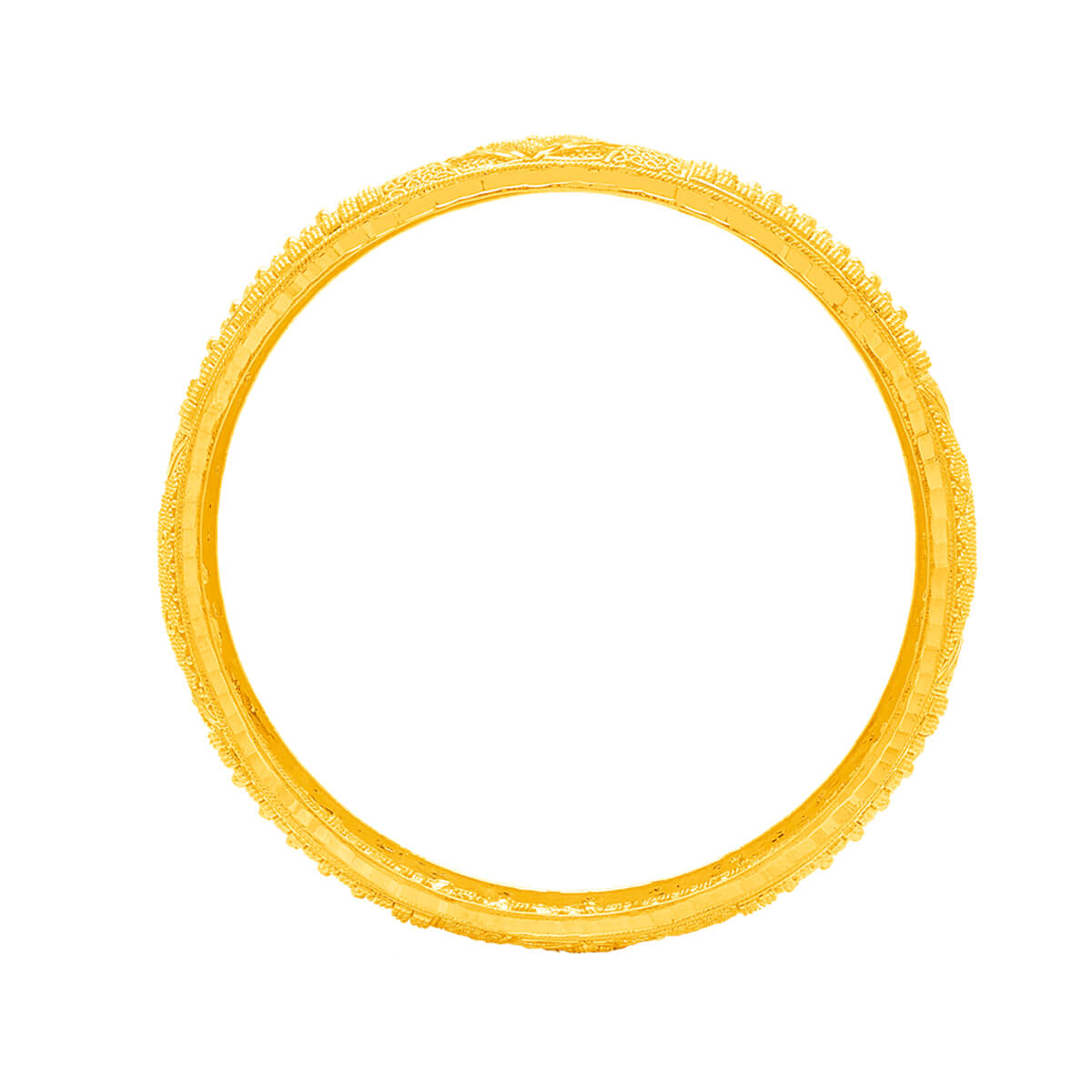 Lustrous Foliage Charm Gold Bangle
