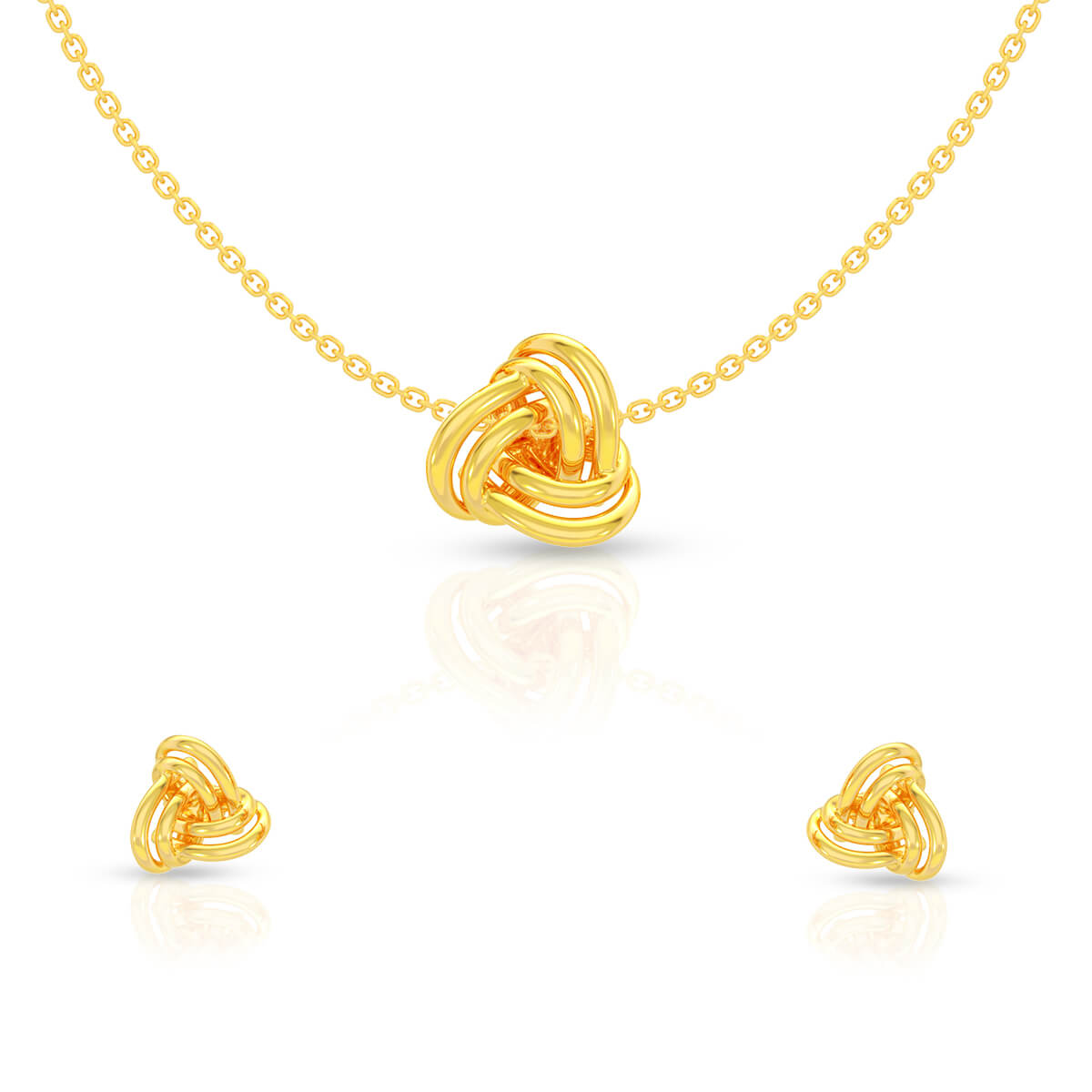 Mesmeric Bloom 22K Gold Pendant Set