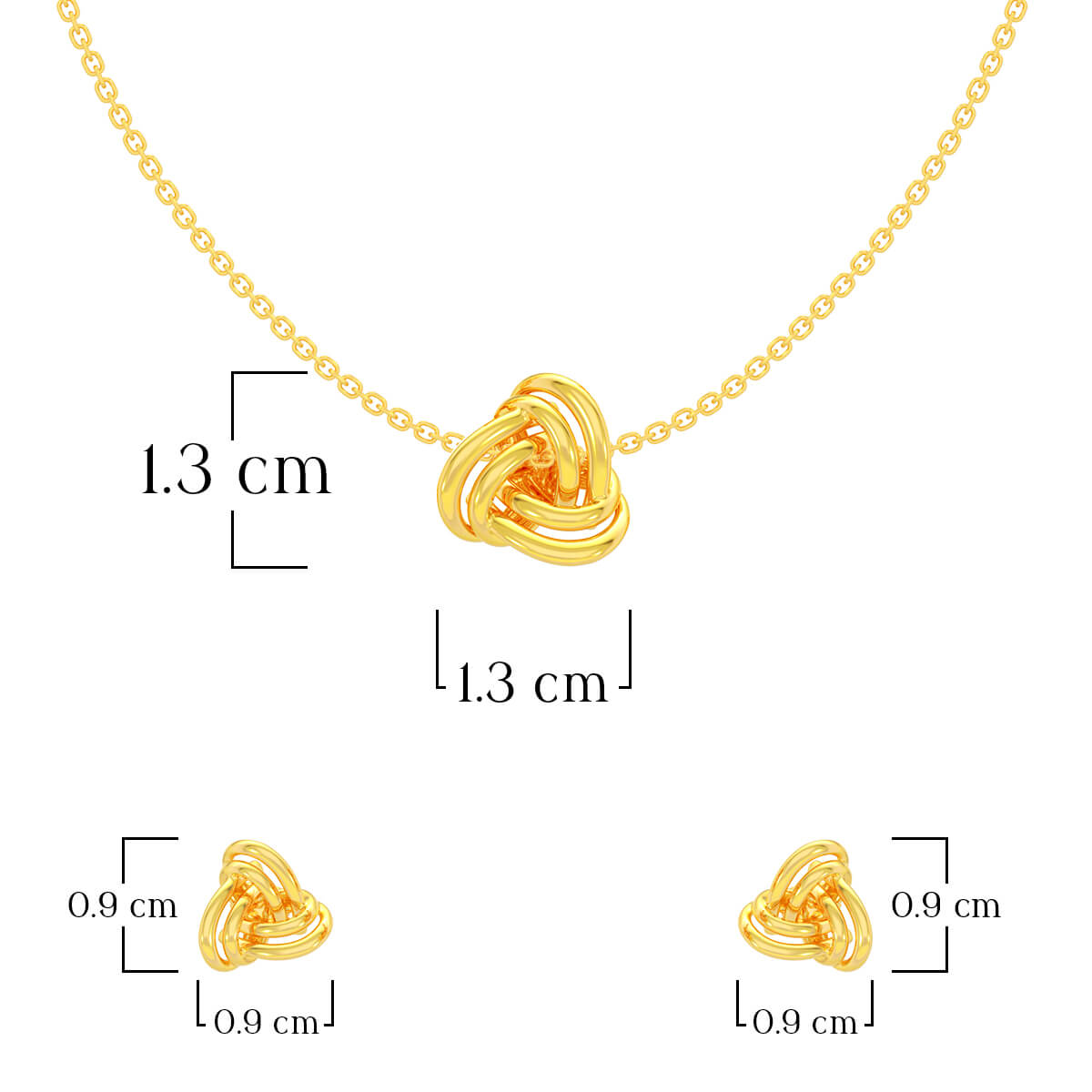 Mesmeric Bloom 22K Gold Pendant Set
