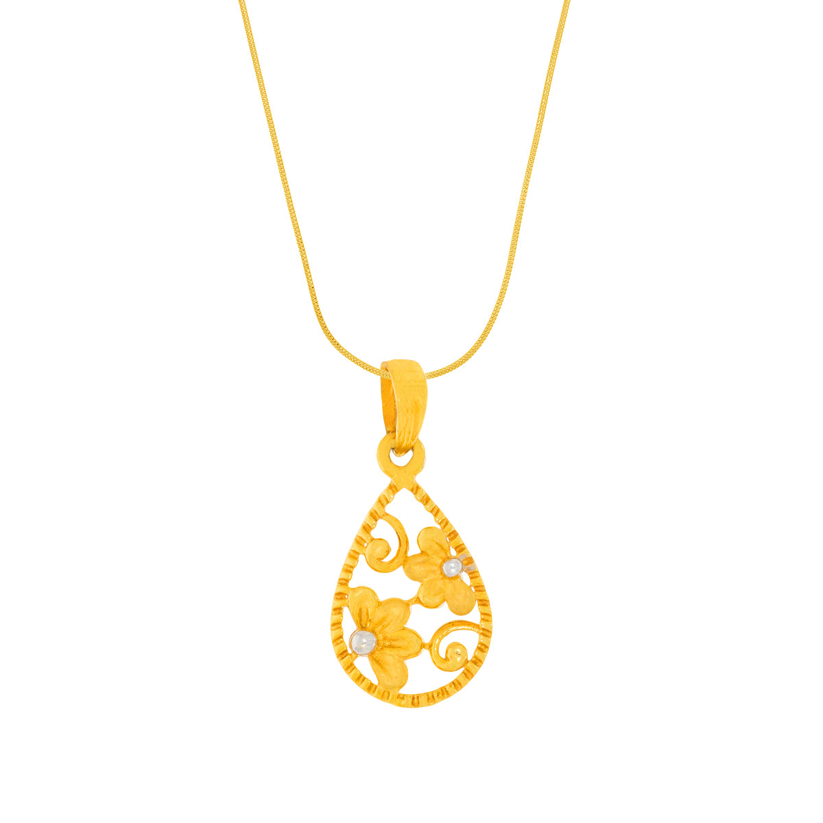 Charming Flora Petals Gold Pendant Set