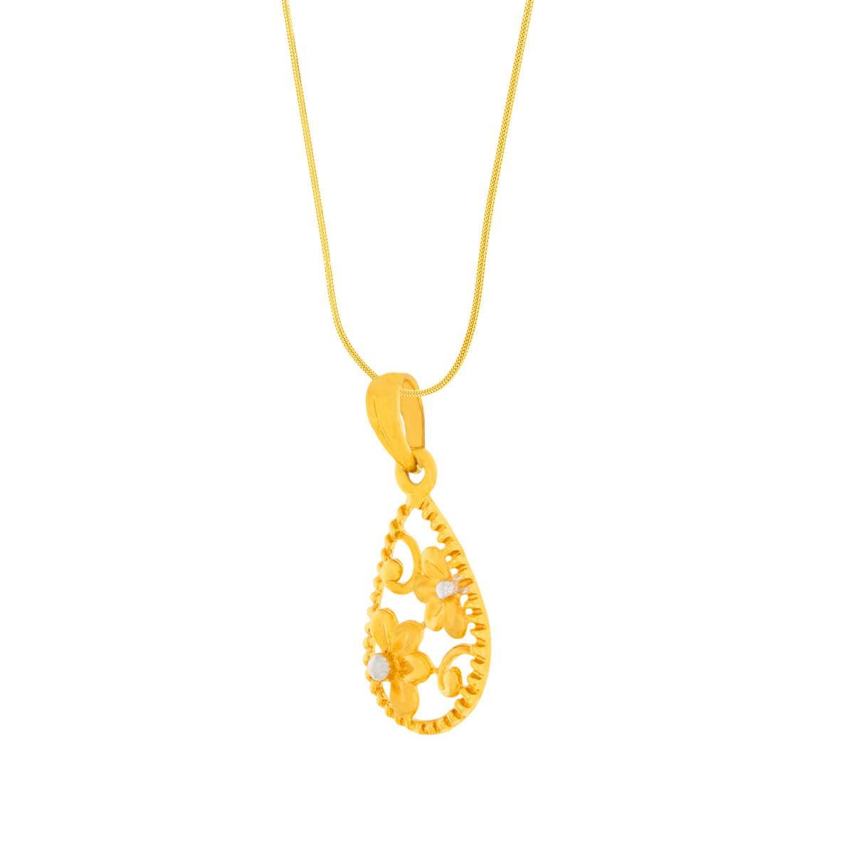Charming Flora Petals Gold Pendant Set