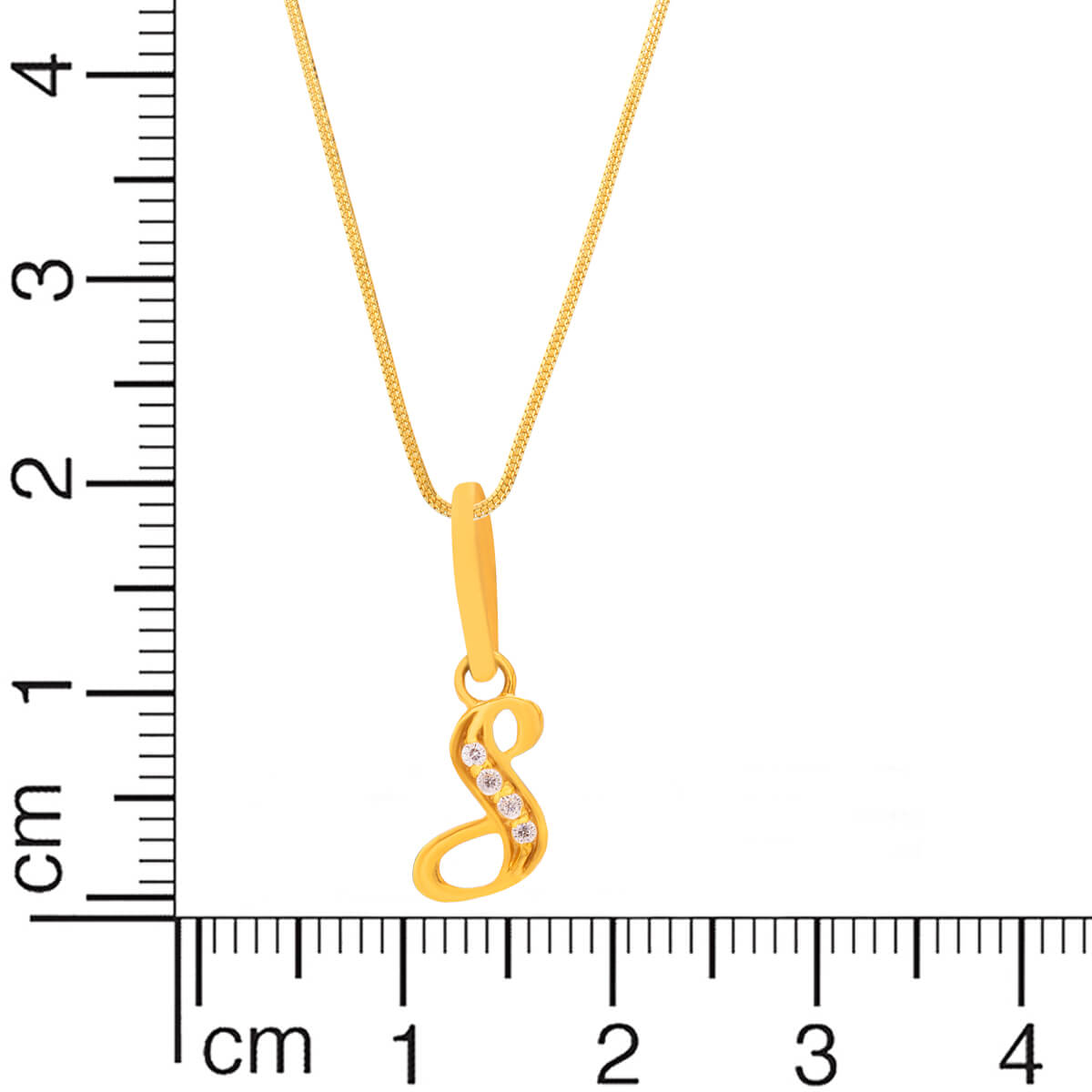 Stylish S Alphabet Gold Pendant