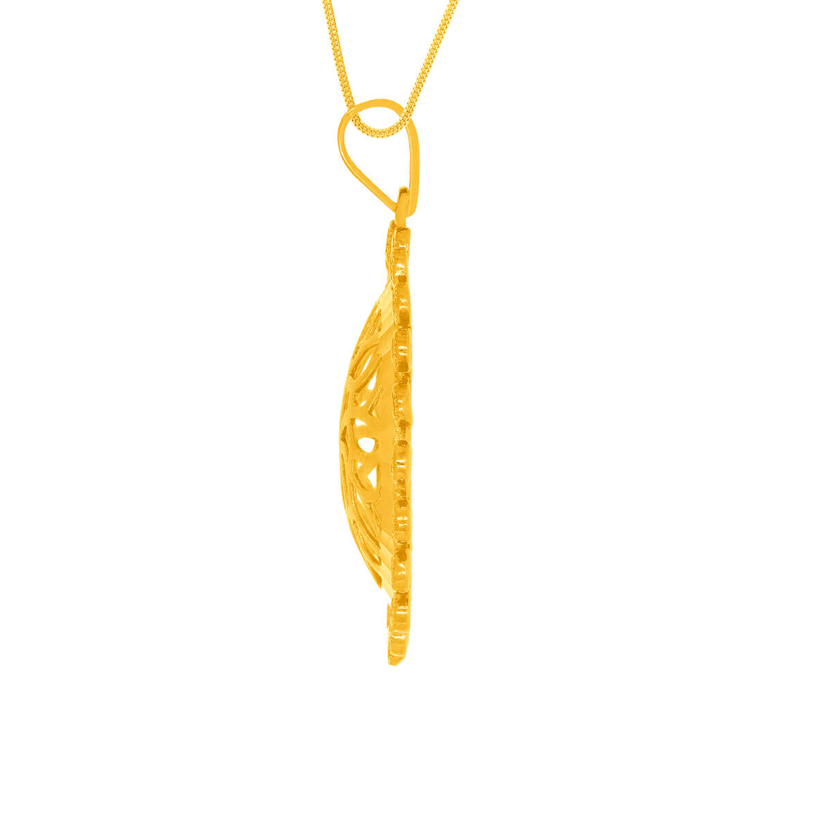Gleaming Floral Charm Gold Pendant Set