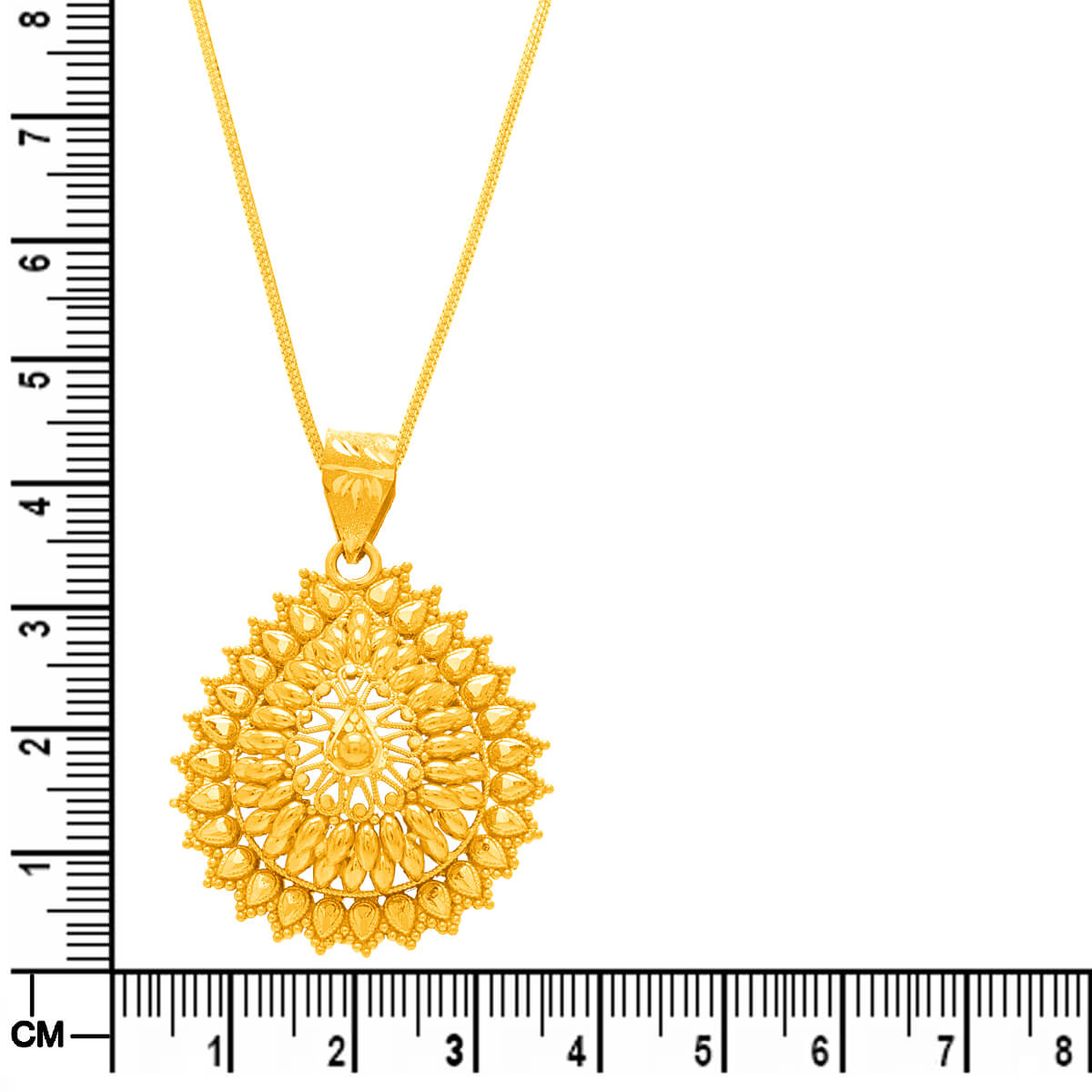 Classical Paisley Glow Gold Pendant Set