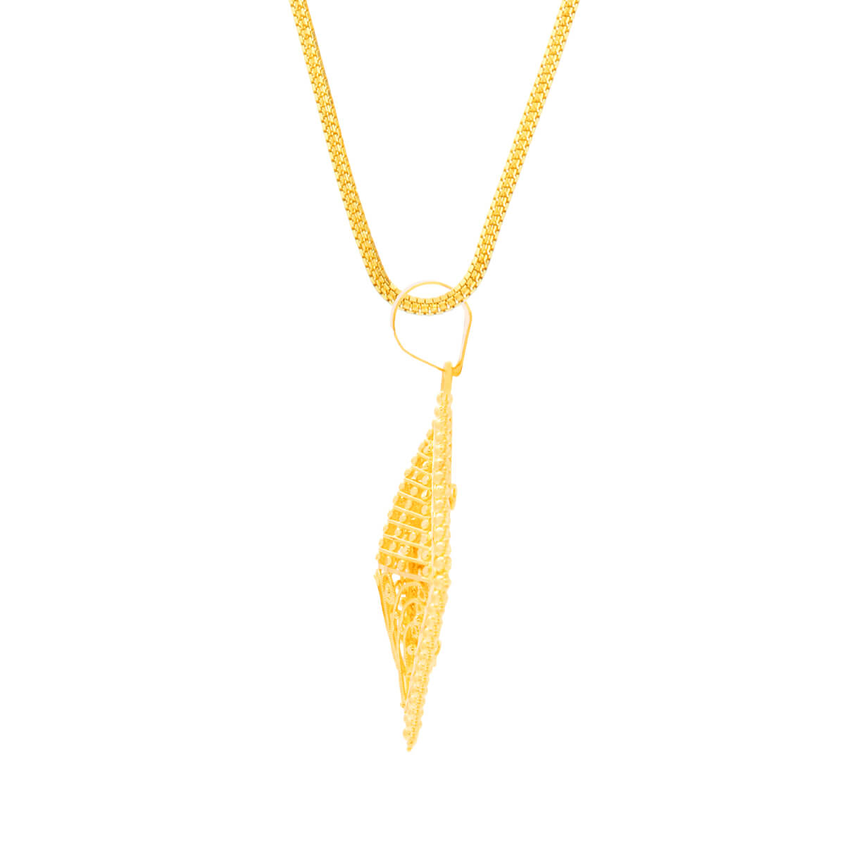 Gleaming Bold Square Gold Pendant Set