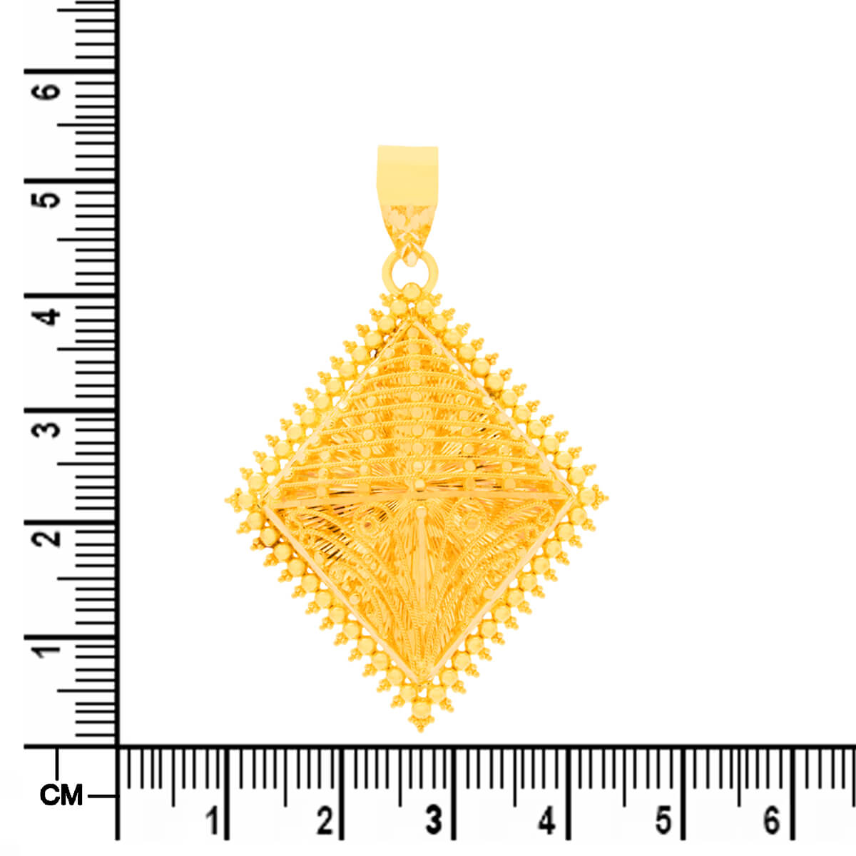 Gleaming Bold Square Gold Pendant Set